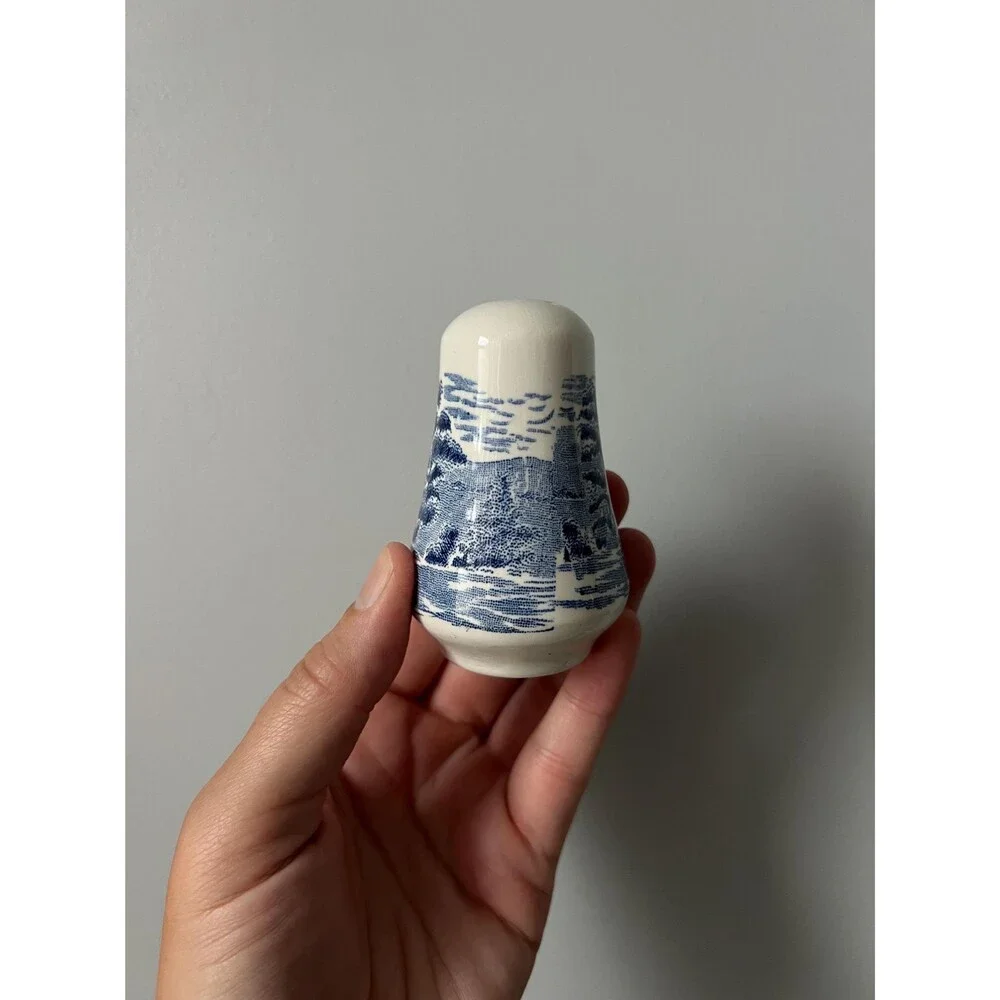 Vintage Blue and White Salt & Pepper Shakers